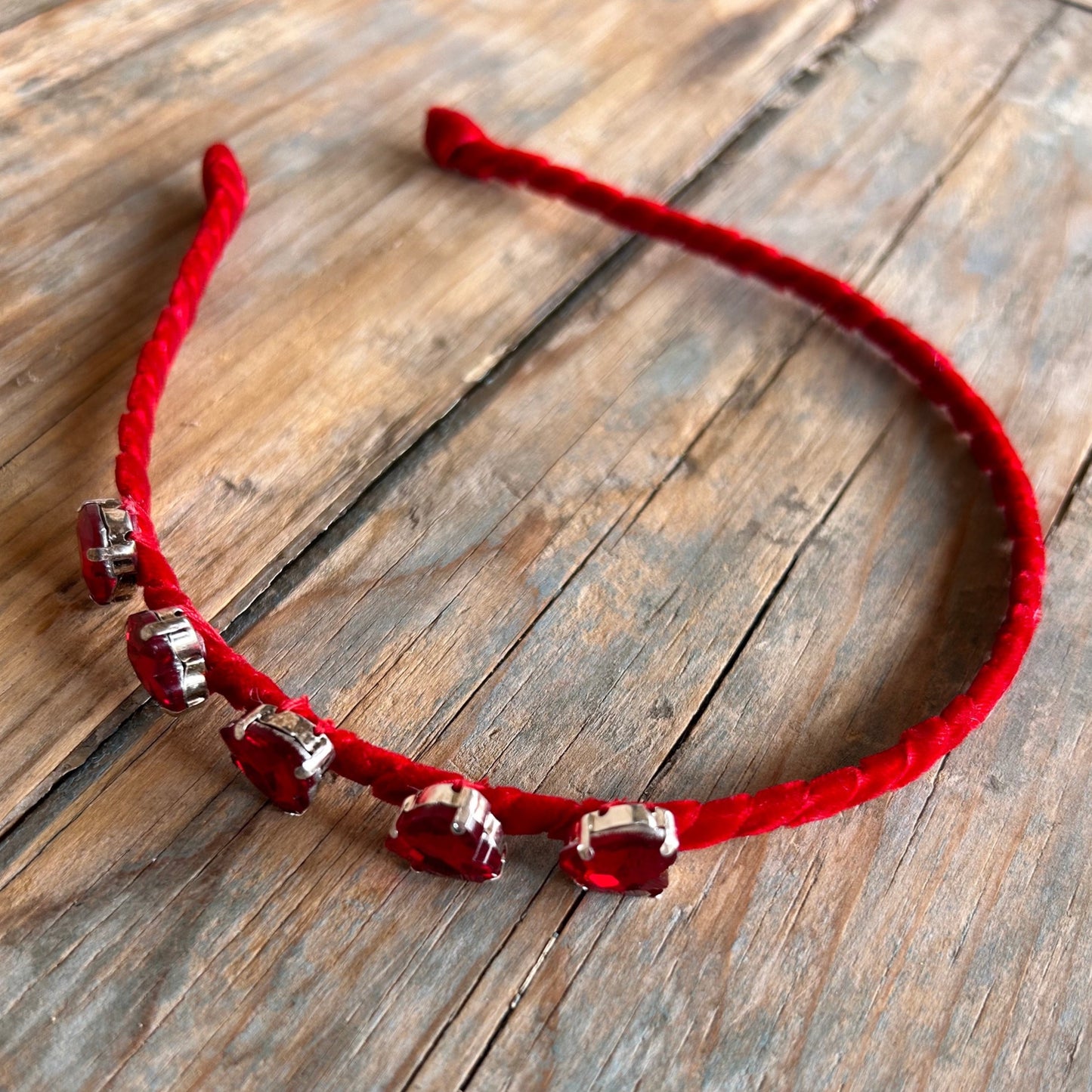 Red Heart Rhinestone Headband
