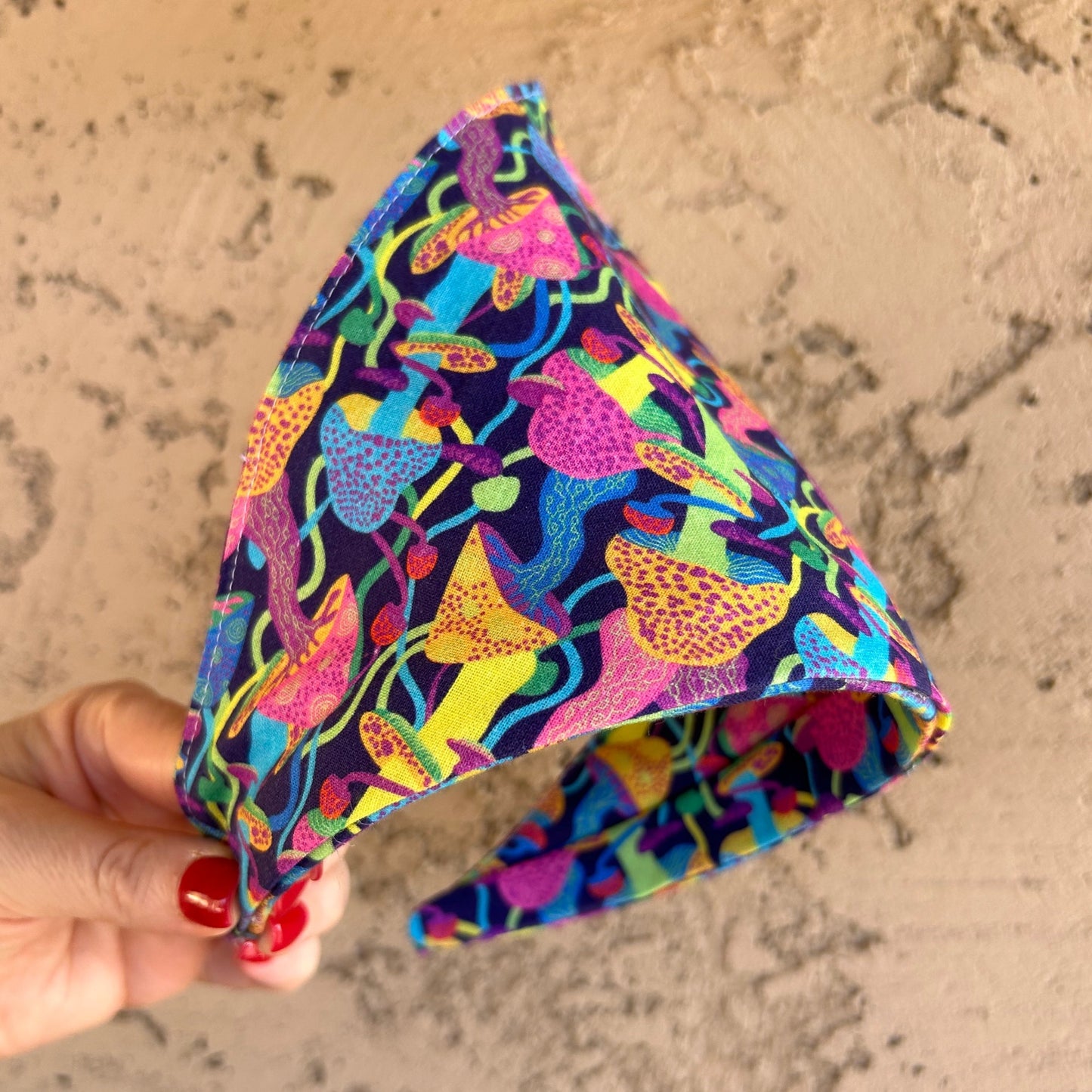 Psychedelic Mushroom Triangle Head Scarf Headband