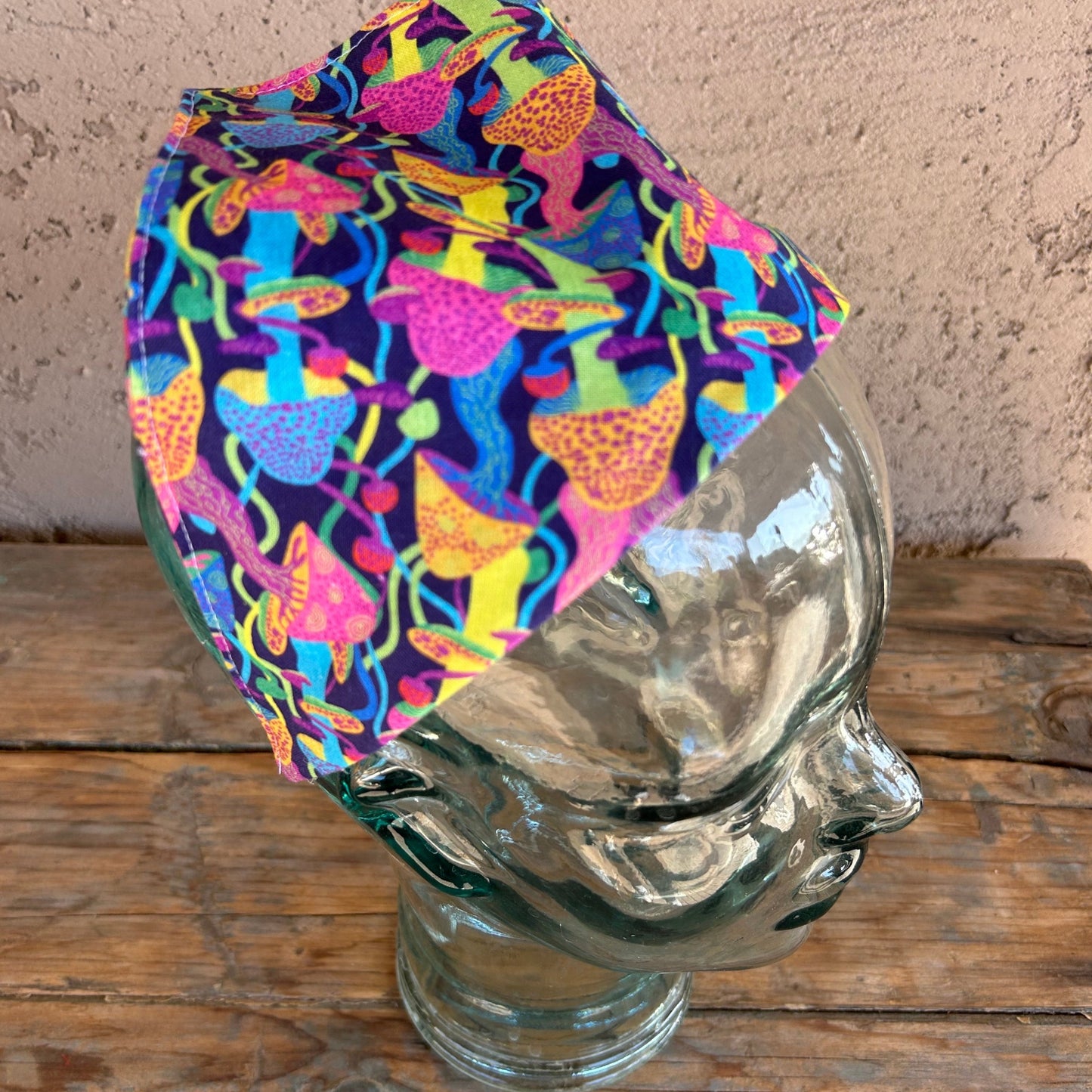 Psychedelic Mushroom Triangle Head Scarf Headband