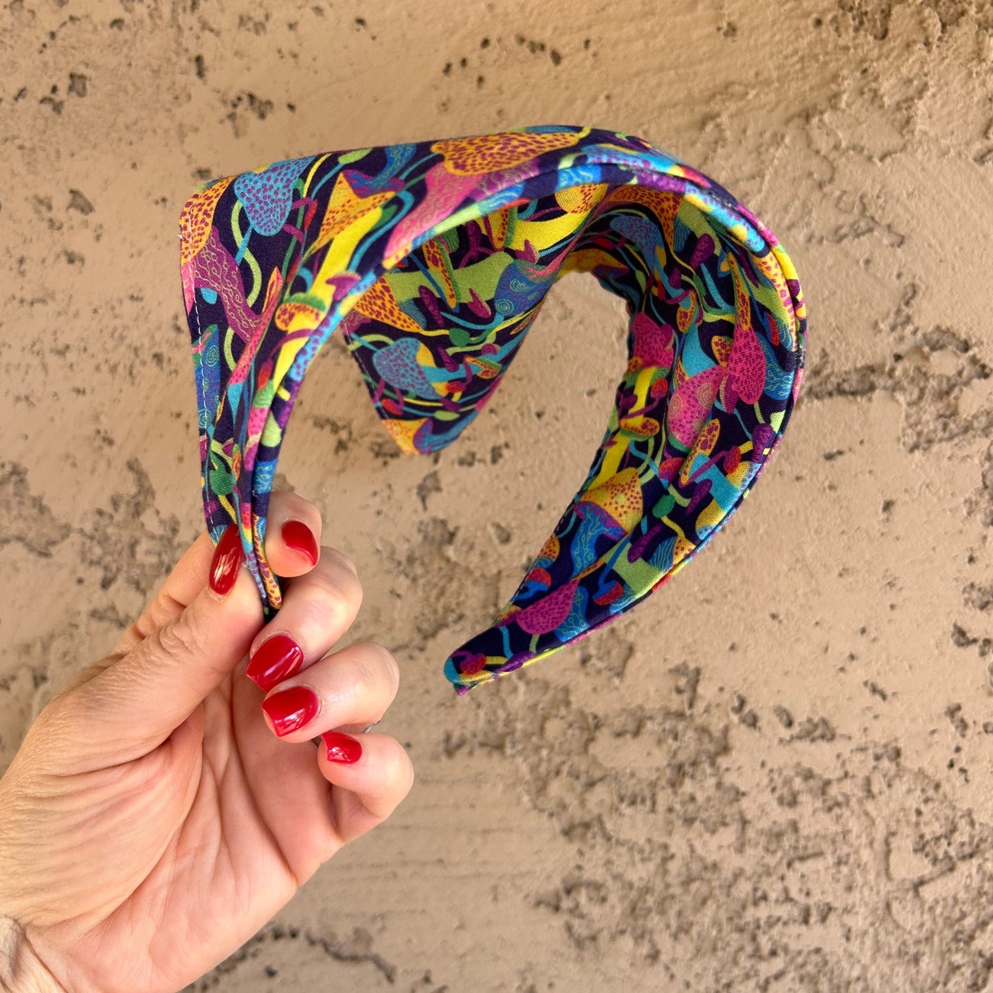 Psychedelic Mushroom Triangle Head Scarf Headband