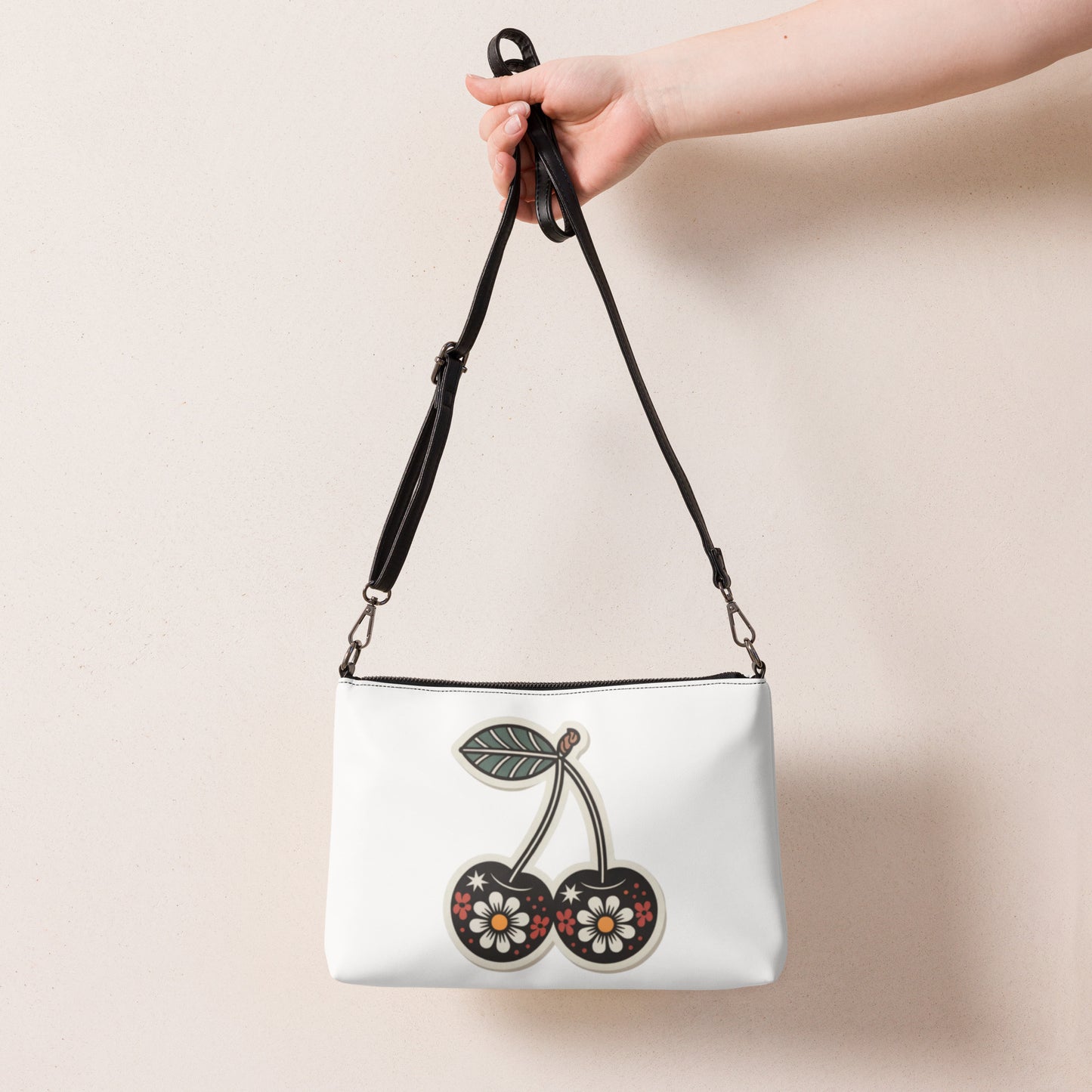 Black Cherry Tattoo Crossbody Bag