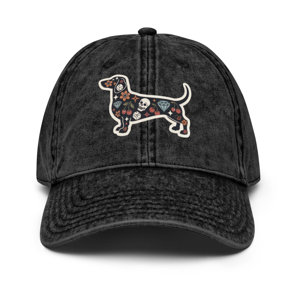 Tattoo Dachshund Vintage Cotton Twill Cap