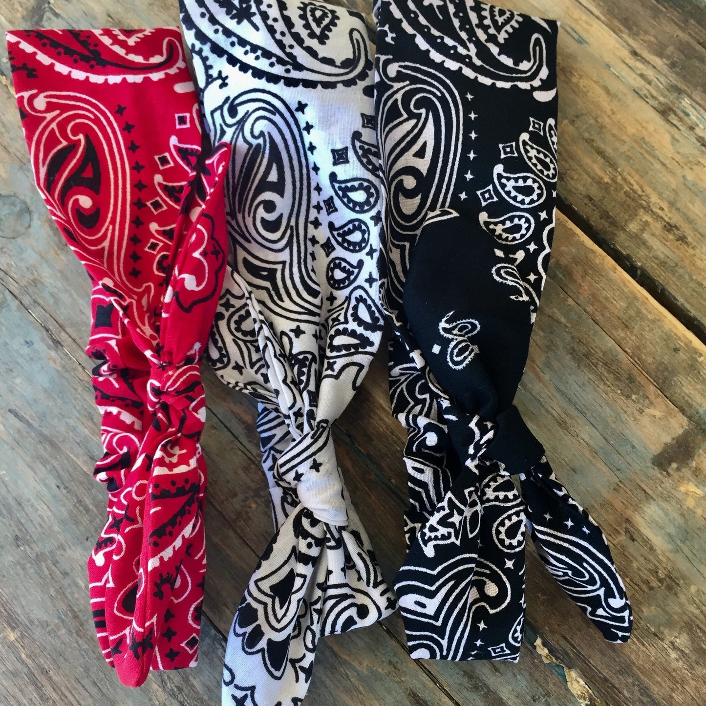 Traditional Paisley Bandana Elastic Head Wrap Headband