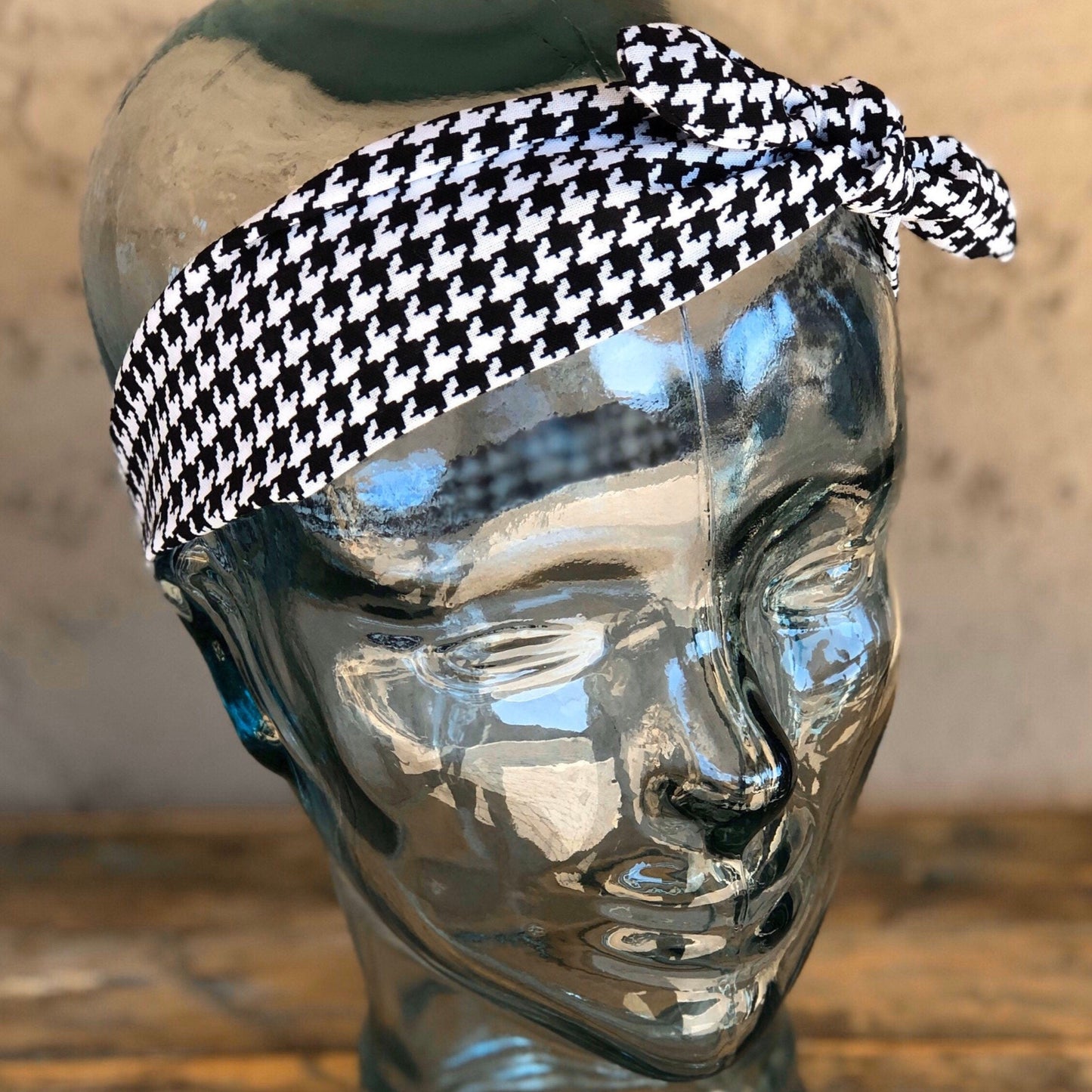 Houndstooth Elastic Head Wrap Headband