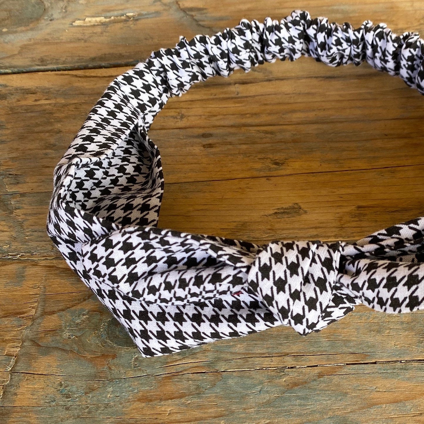 Houndstooth Elastic Head Wrap Headband