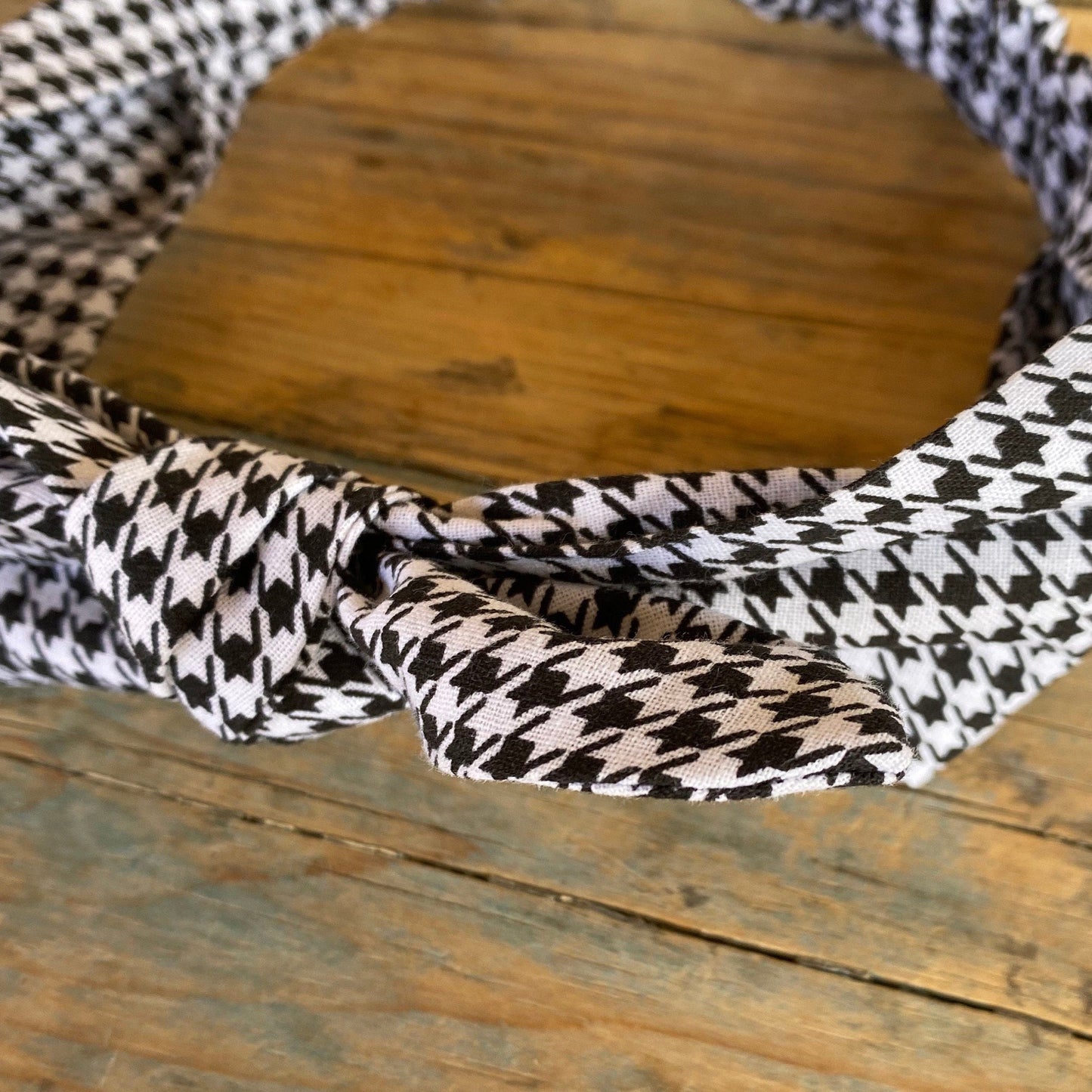 Houndstooth Elastic Head Wrap Headband