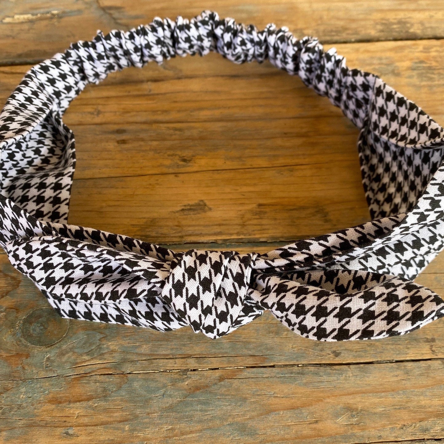 Houndstooth Elastic Head Wrap Headband