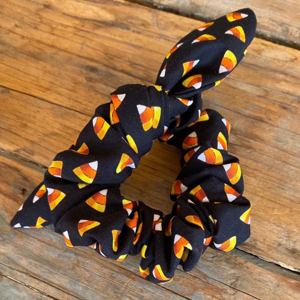 Candy Corn Halloween Scrunchie Hair Tie