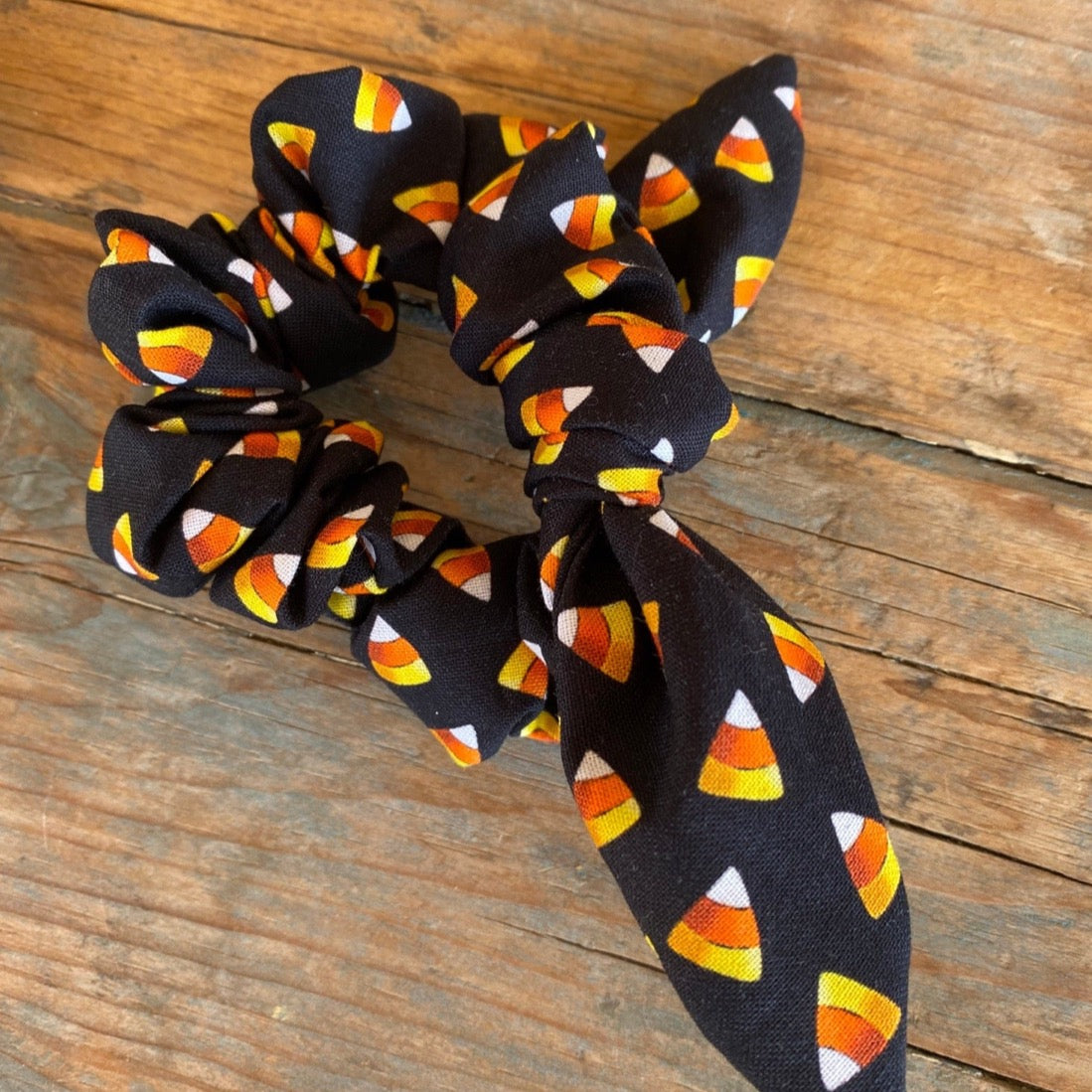 Candy Corn Halloween Scrunchie Hair Tie