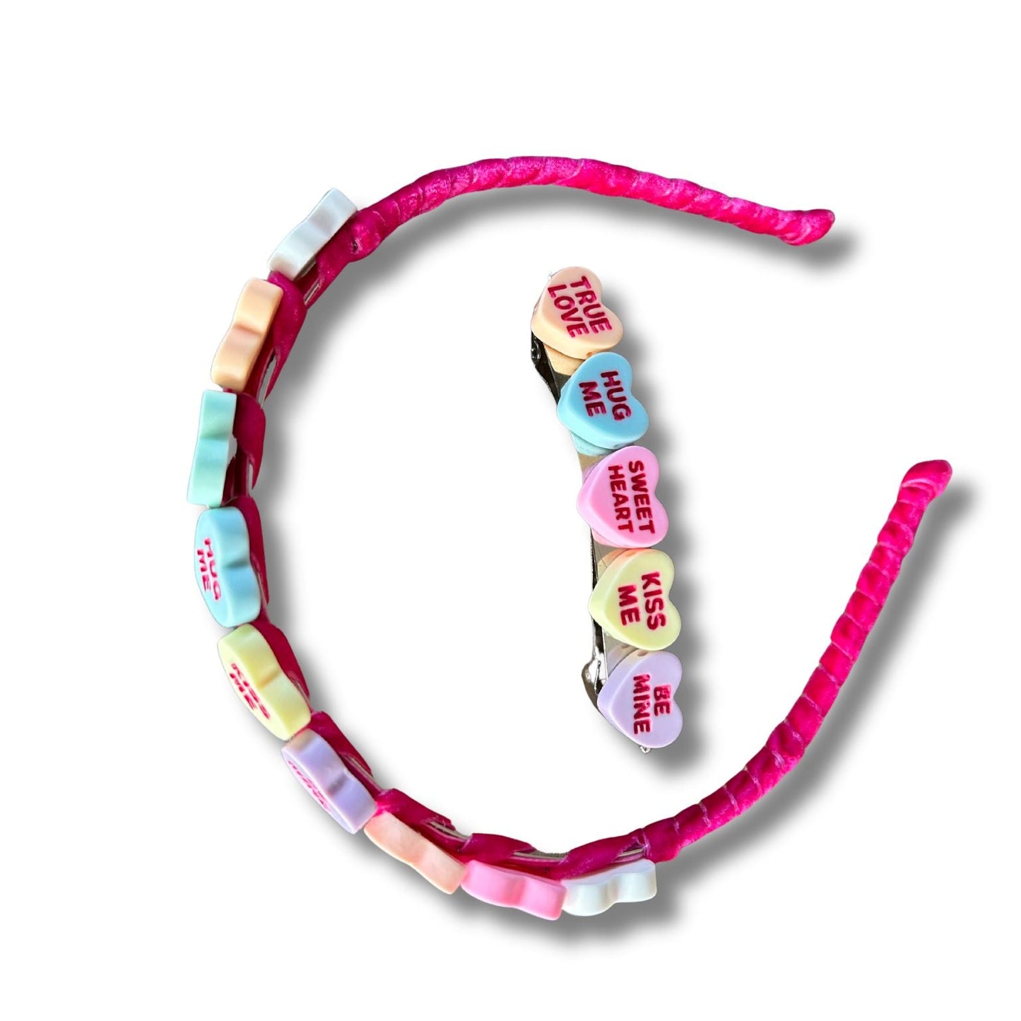 Candy Heart Headband & Barrette SET | Handmade | Shirk Designs