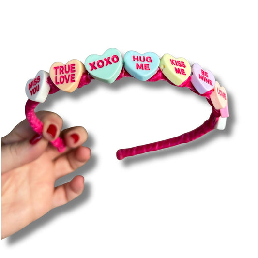 Candy Heart Headband & French Barrette SET