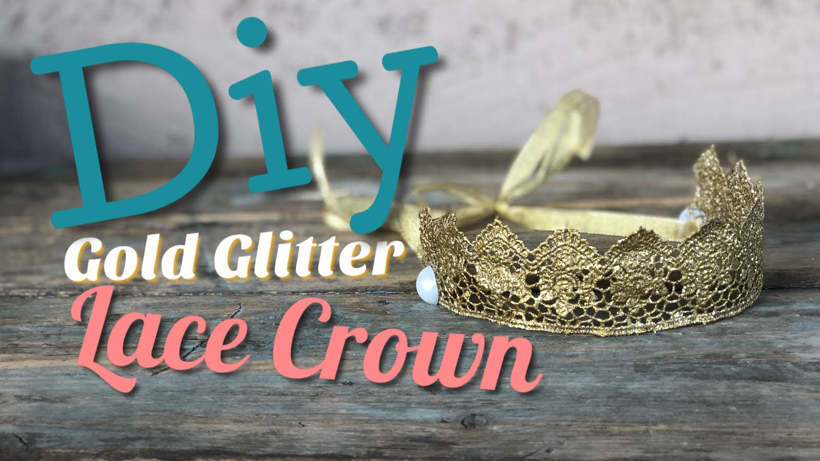 Load video: How to make a glitter lace crown headpiece.