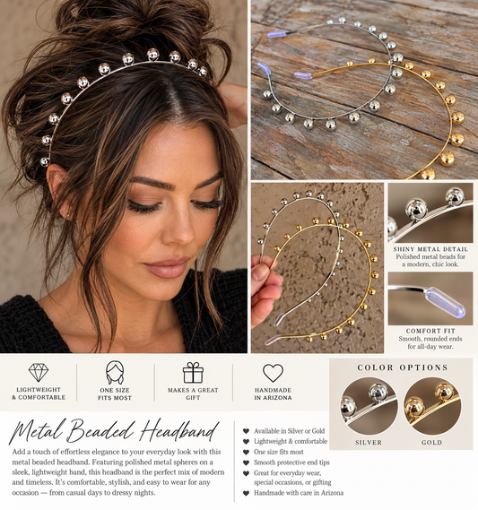 Elegant Ball Bead Headband | Minimalist Hairband