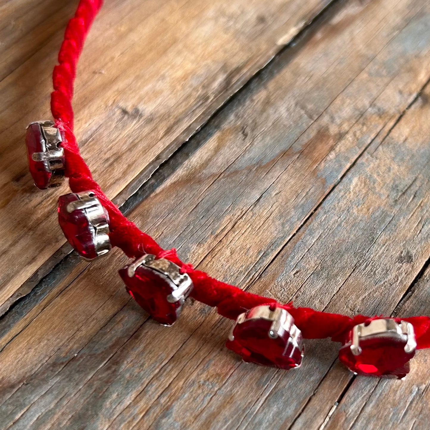 Red Heart Rhinestone Headband