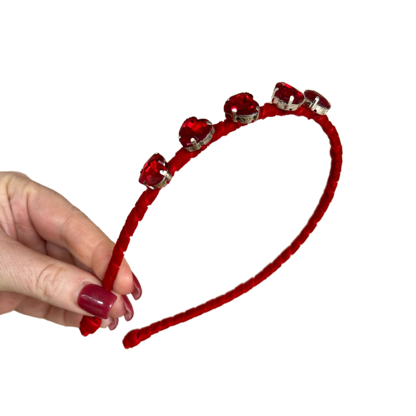 Red Heart Rhinestone Headband